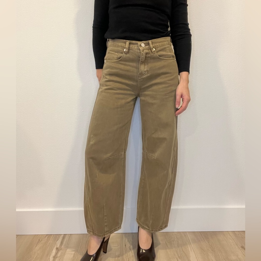 Blank NYC barrel Leg army green Jeans